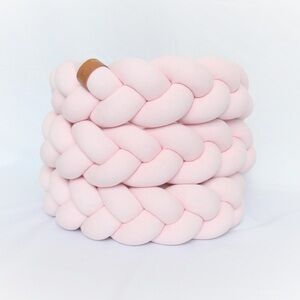 JUJU & JAKE BRAIDED CRIB/TODDLER BED BUMPER - PINK